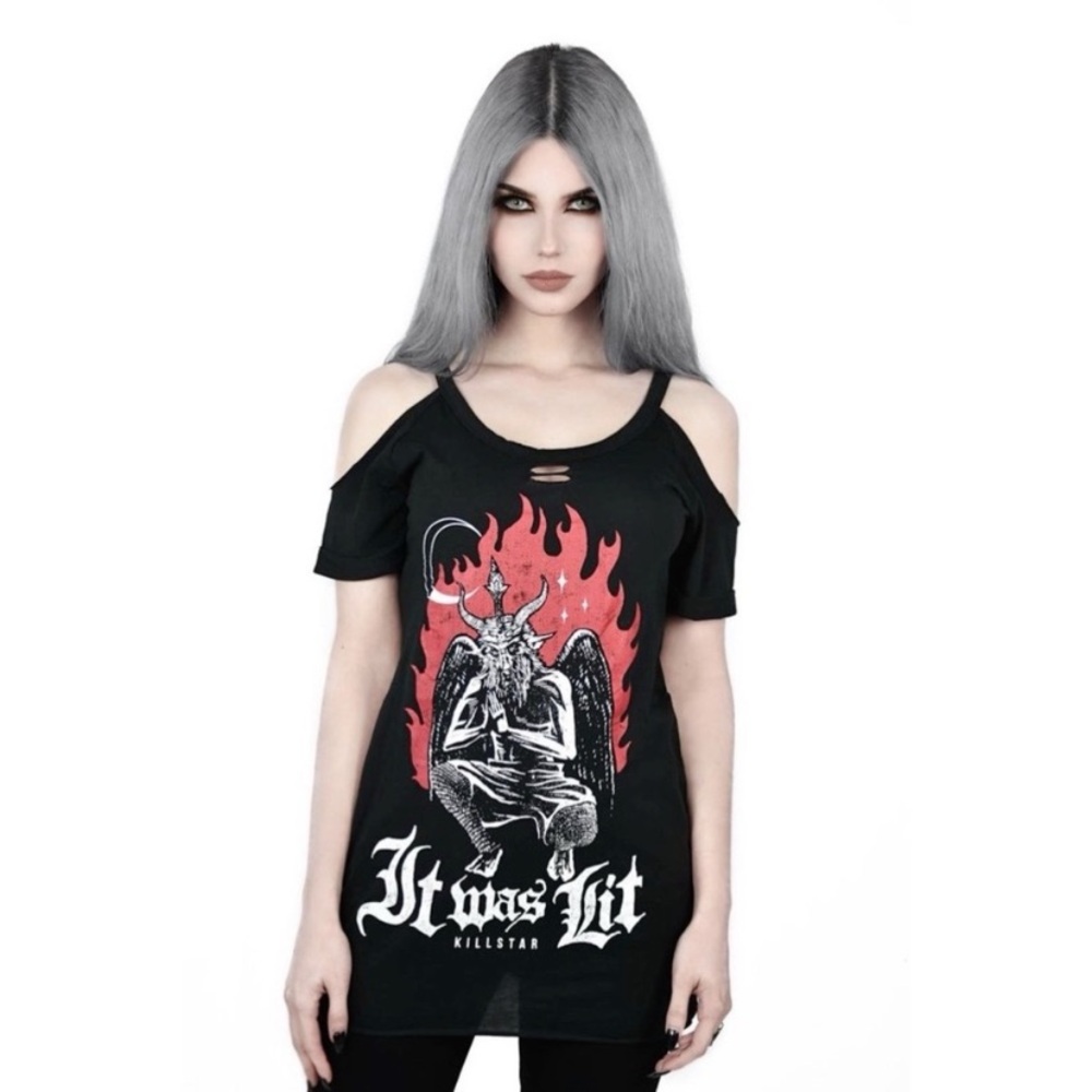 Killstar “It Was Lit” Distressed Top